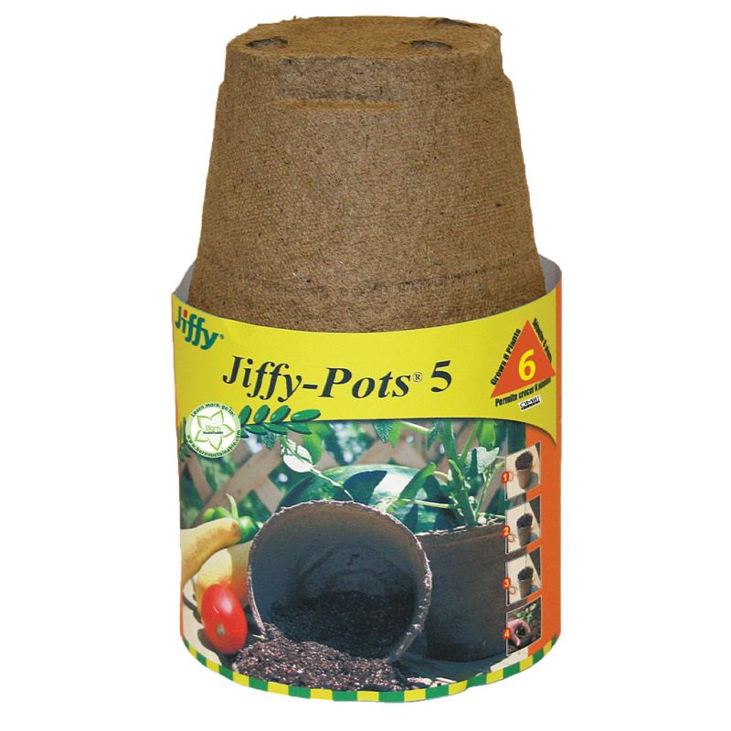 Jiffy Pots 5 Round - 6 Pack